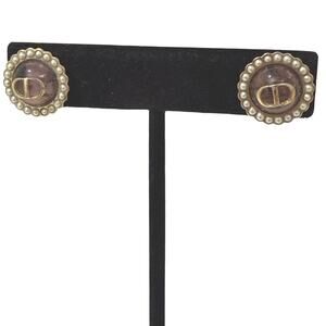 Dior Petit CD Baroque Stud Earrings